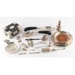 Property of a lady - a quantity of small silver & silver mounted items including a pair of Malaysian