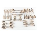 Property of a gentleman - an Edwardian silver thirty-two piece cutlery set for six place settings,