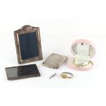 Property of a gentleman - a silver cigarette case, approximately 134 grams; together with two silver