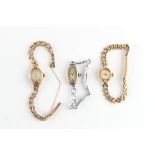Property of a deceased estate - three early 20th century lady's wristwatches comprising two 9ct gold