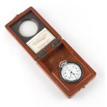 Property of a gentleman - an Elgin military pocket watch, 51mm diameter, in fitted mahogany case,