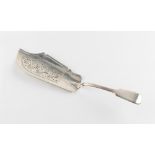 The Henry & Tricia Byrom Collection - an early Victorian silver fiddle pattern fish slice, Benoni