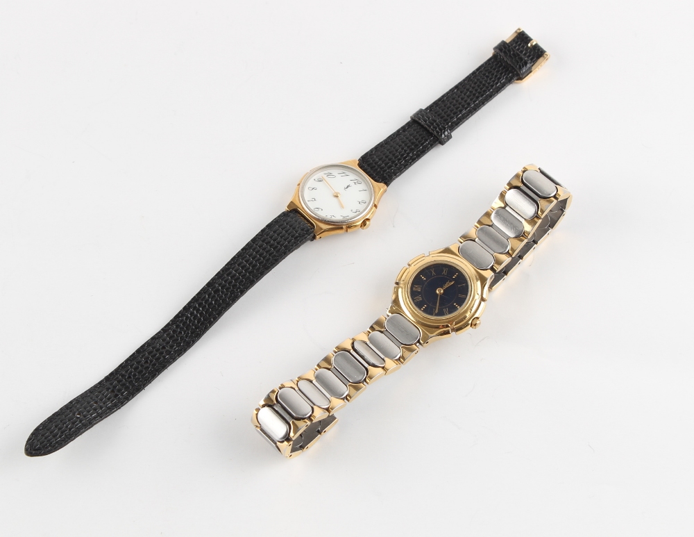 Property of a deceased estate - two lady's YSL Yves Saint Laurent wristwatches, one on integral