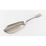 The Henry & Tricia Byrom Collection - a William IV silver fiddle pattern fish slice, William