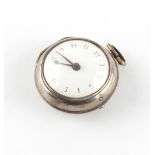 Property of a lady - a George III silver pair cased pocket watch, hallmarked London 1774, the