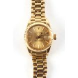 Property of a lady - a lady's Rolex Oyster Perpetual Datejust 18ct gold cased wristwatch on original