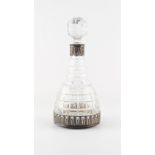 The Henry & Tricia Byrom Collection - a good quality modern silver mounted cut glass decanter &