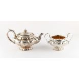 Property of a lady - a William IV silver teapot and matching sugar basin, John Edward Terrey &