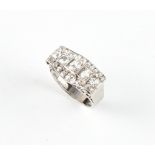 Property of a gentleman - a modern unmarked white gold (tests 14ct) diamond cluster ring, set with