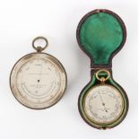 Property of a gentleman - a pocket barometer, the dial inscribed 'CHANCELLOR & SON, DUBLIN', in