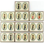 Property of a gentleman - a set of ten diptych military silhouette prints after John Mollo, in