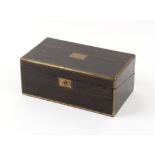 The Henry & Tricia Byrom Collection - a Victorian coromandel & brassbound writing box, with fitted