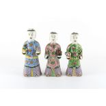 Property of a deceased estate - three Chinese famille rose figures of Boys, late 18th / early 19th