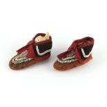 Property of a gentleman - a pair of North American native Indian child's leather mocassins with bead