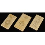 Property of a gentleman - a group of three 19th century Chinese Canton carved ivory card cases,