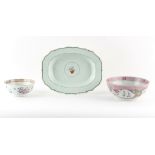 Property of a gentleman - three Chinese famille rose porcelain items, all 18th century,