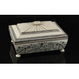 Property of a lady - an Anglo Indian Vizagapatam ivory veneered sewing casket, first half 19th