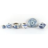 Property of a deceased estate - a group of six Chinese blue & white porcelain items, 19th and 20th