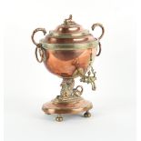 Property of a lady - an early 19th century Regency period copper & brass samovar, with sphinx