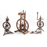 The Henry & Tricia Byrom Collection - three late 19th / early 20th century spinning wheels (3).