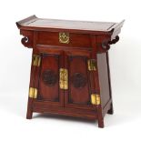 Property of a deceased estate - an early 20th century Chinese hongmu side cabinet of tapering
