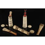 Property of a lady - a group of five prisoner-of-war bone items, 18th / 19th century, including