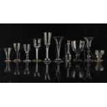 Property of a gentleman - a collection of nine assorted drinking glasses, 18th century & later,