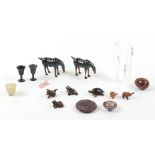 The Henry & Tricia Byrom Collection - a box containing assorted carved hardstone models of