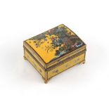 Property of a gentleman - a Japanese cloisonne box, late 19th / early 20th century, decorated with
