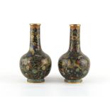 Property of a deceased estate - a pair of Chinese cloisonne bottle vases, 19th century, each