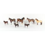 Property of a gentleman - seven Beswick models of Horses, the tallest 8.5ins. (21.6cms.) high (7).