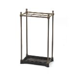 Property of a lady - a brass six division stick stand, 12.8ins. (32.5cms.) long.