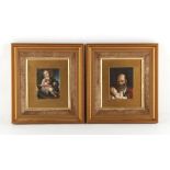 Property of a deceased estate - a pair of late 19th / early 20th century miniature paintings on