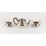 Property of a deceased estate - an early 20th century silver three piece tea set, Cooper