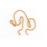 Property of a lady - a 9ct gold rope-twist chain necklace, approximately 13.7 grams, 24.5ins. (