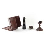 The Henry & Tricia Byrom Collection - a 19th century walnut pocket watch stand, 7.5ins. (19cms.)