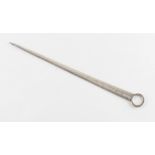 The Henry & Tricia Byrom Collection - a scarce Colonial silver meat skewer, James Hanna, Quebec,