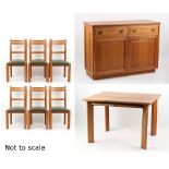 Property of a deceased estate - a suite of modern oak dining room furniture, probably by Woodrow