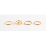 Property of a deceased estate - two 22ct yellow gold wedding bands, approximately 4.1 grams