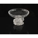 Property of a deceased estate - a Lalique 'Nogent' pattern clear & frosted glass pedestal dish, 5.
