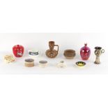 Property of a deceased estate - a group of eleven assorted ceramics including an early Carter &