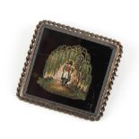 Property of a lady - an unusual 19th century micro-mosaic brooch depicting Napoleon Buonaparte
