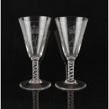 Property of a lady - a pair of tall Whitefriars 1937 George VI Coronation commemorative glasses,
