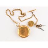 Property of a lady - a 19th century Irish 18ct gold full hunter cased pocket watch, the movement