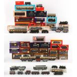 Property of a lady - a box containing assorted 'OO' gauge (4mm) model railway locomotives and