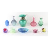 Property of a gentleman - ten assorted contemporary and studio glass items including a Caithness