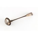 Property of a lady - a Scottish Georgian silver fiddle pattern sauce ladle, makers Austen, Dundee,