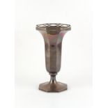 Property of a deceased estate - an early 20th century silver octagonal spill vase, Sheffield 1921,
