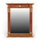 Property of a deceased estate - a modern Regency style neo-Egyptian framed wall mirror, 38.5ins. (