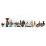 Property of a deceased estate - a collection of twenty-two studio pottery items, the tallest